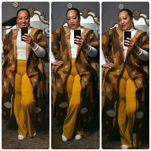 Chic Brown and Tan Patterned Women's Coat